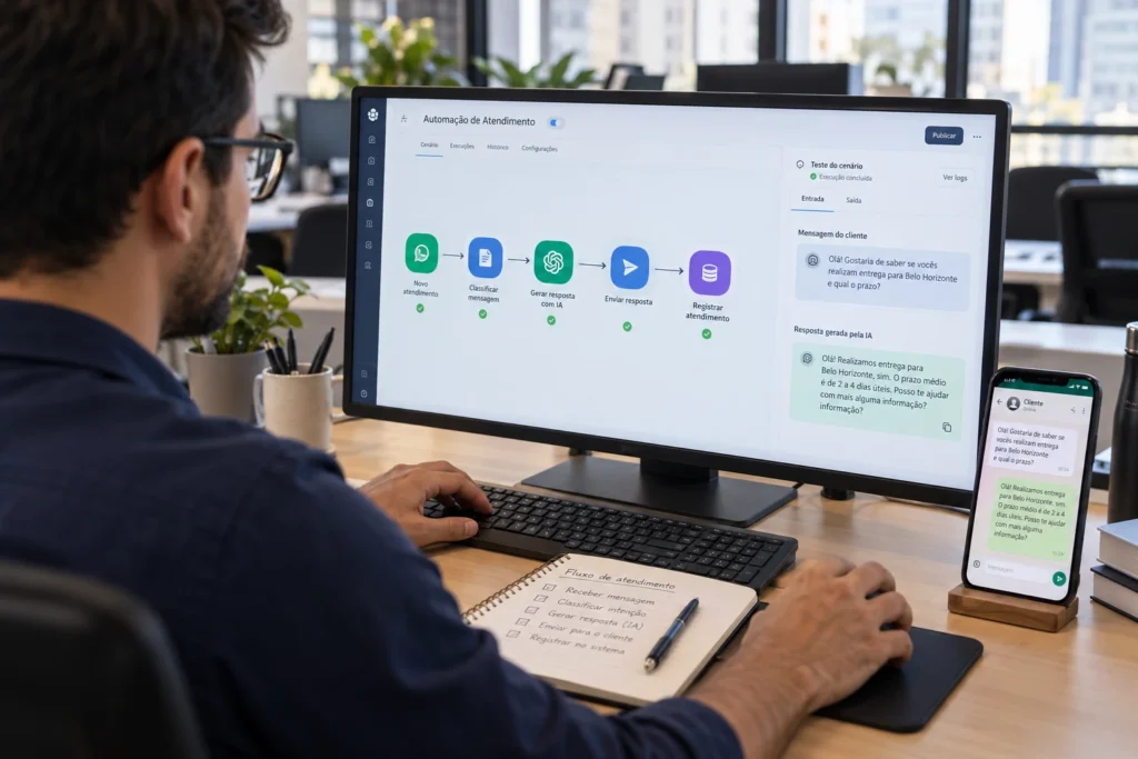 Configuração de um fluxo de atendimento com inteligência artificial